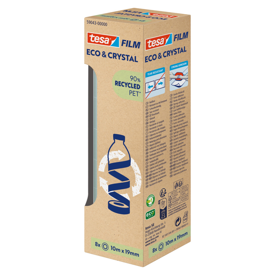 eco & crystal, recycled PET, transparent tape?, film, packaging tape