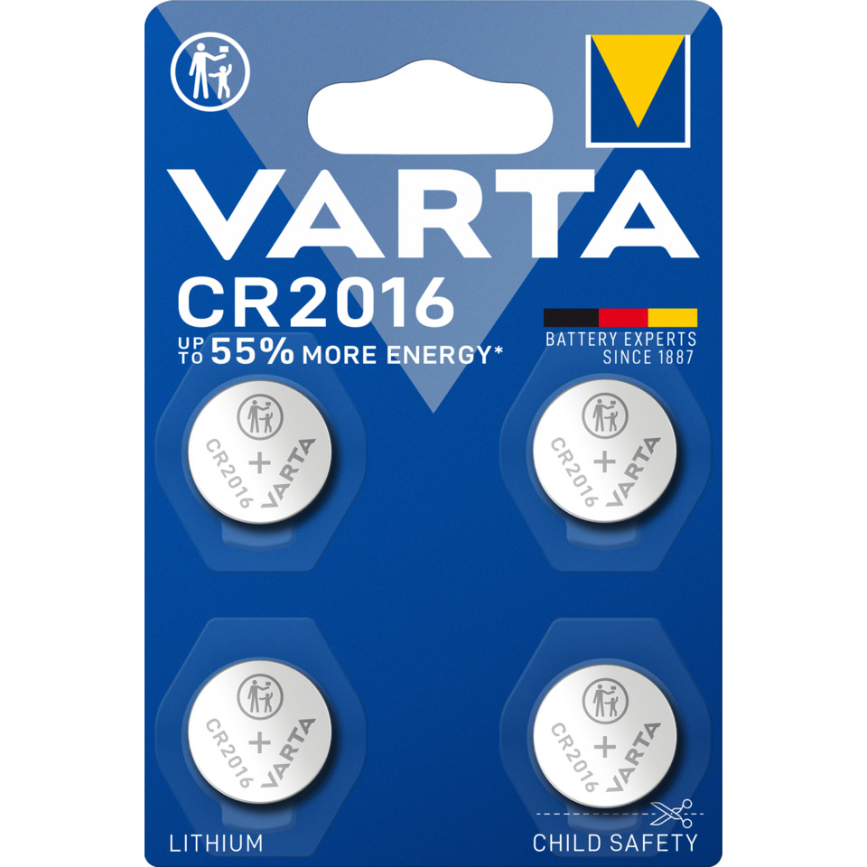 Lithium, Batterie, CR2016, VARTA, Kindersicherheit