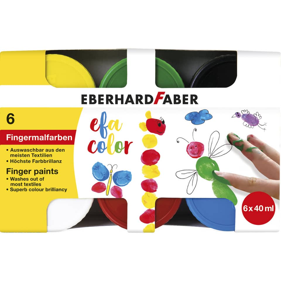 Fingerfarben, Farben, Kunstset, Kinderfarben, 6x40ml