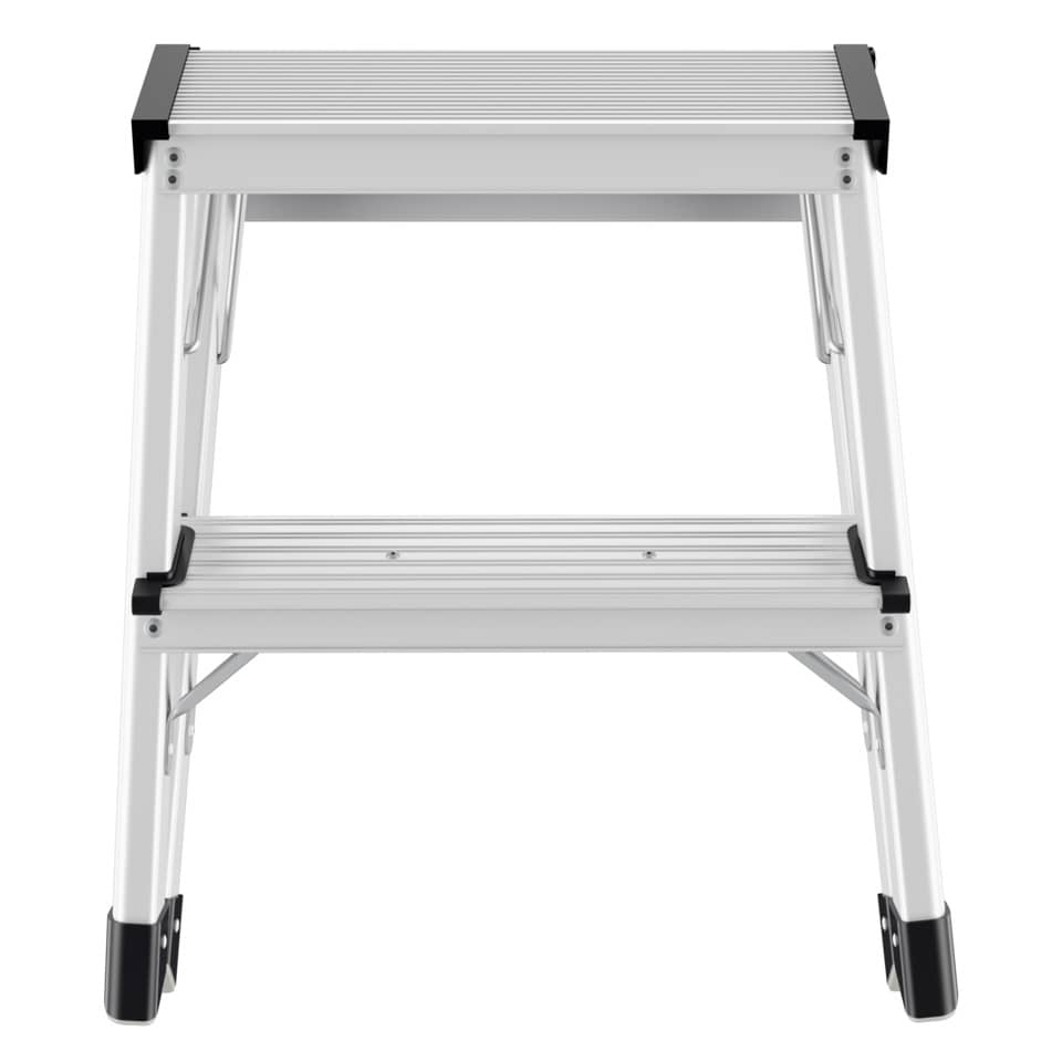 Trittleiter, Aluminium, Mehrzweckleiter, Stufenleiter, Gummifüße
