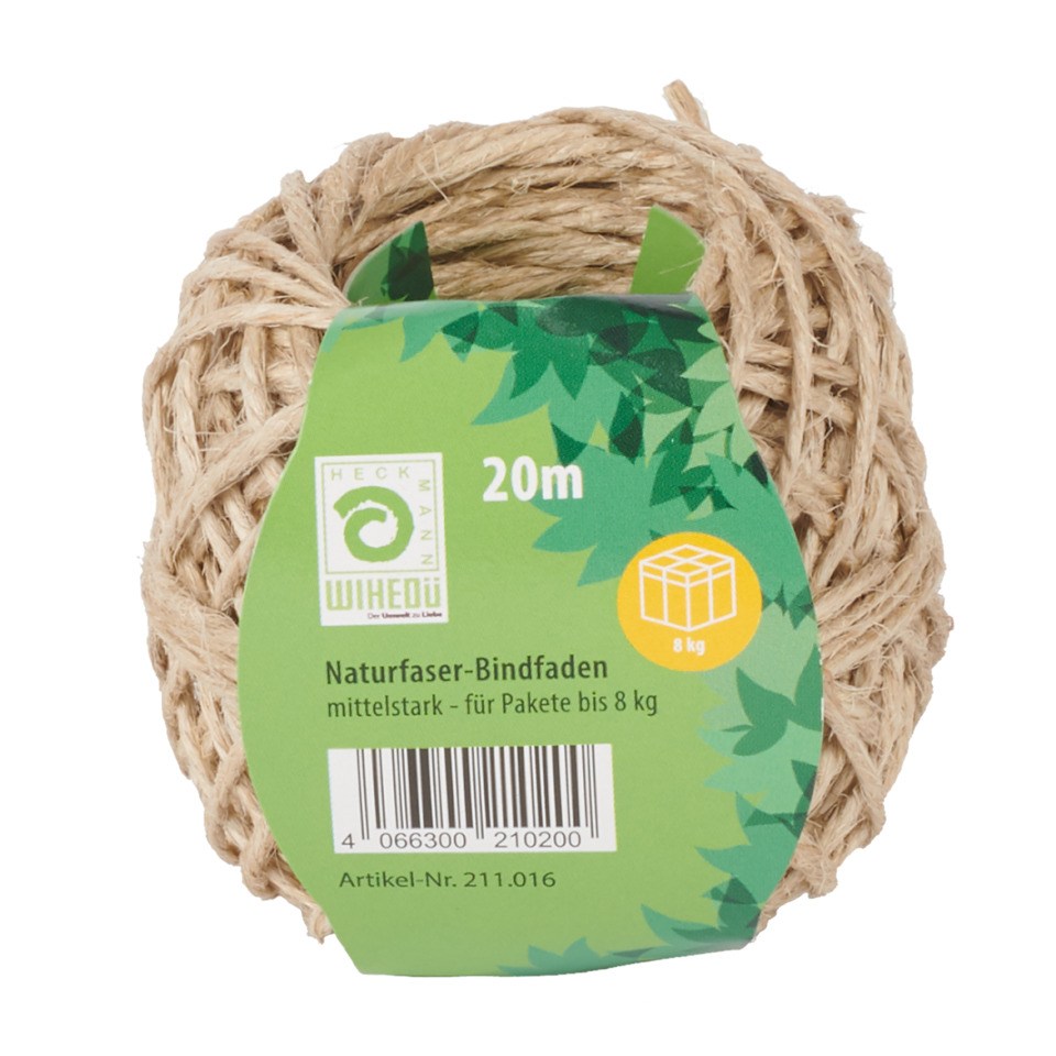 Naturfaser, Bindfaden, Jutefaden, Kordel, 20m