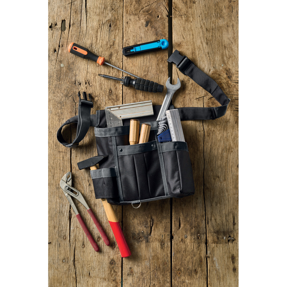 Werkzeugtasche, Hammer, Schraubendreher, Zange, Holzwerkzeug