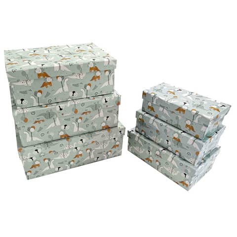 Geschenkkarton Kind Dinoparty 6 teilig Flach  52549