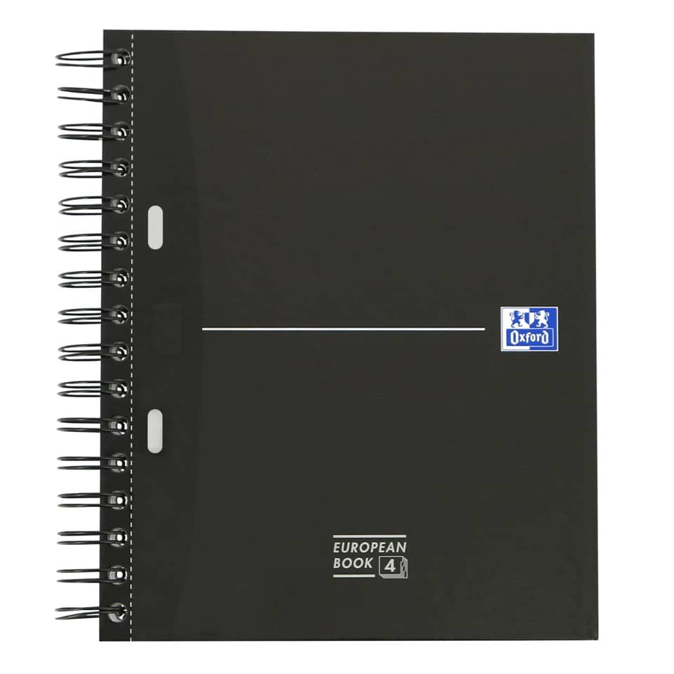 notebook, spiralbindung, schwarz, Oxford-Logo, European Book 4