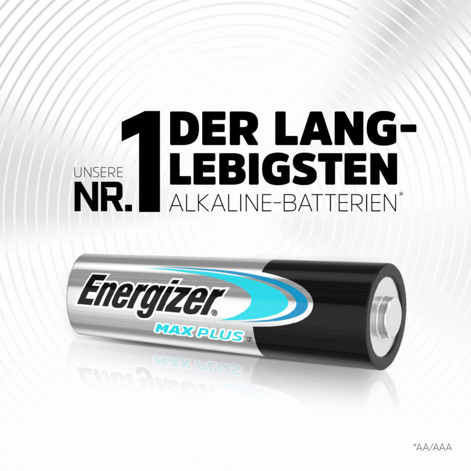 Alkaline-Batterien, Energizer, Max Plus, AA-Batterie, Batterie