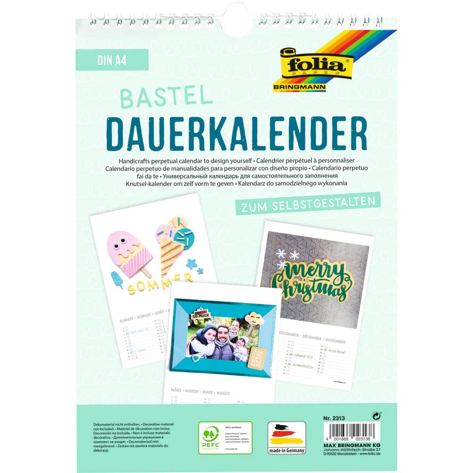 Kalender, DIY, Bastelkalender, Deko, A3