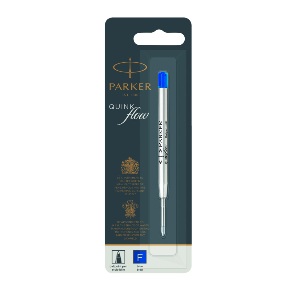 Kugelschreiber, blauer Stift, Ballpoint, Metallfassung, Quink Flow