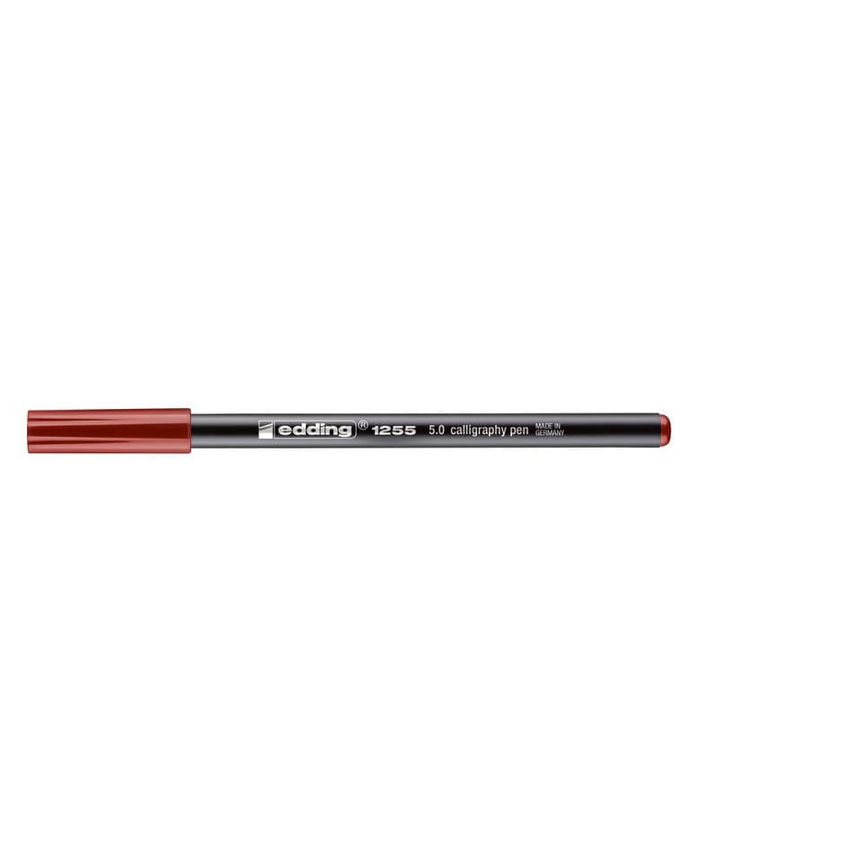 Kugelschreiber, Fineliner, roter Deckel, schwarzer Körper, 5.0, Kalligrafie-Stift