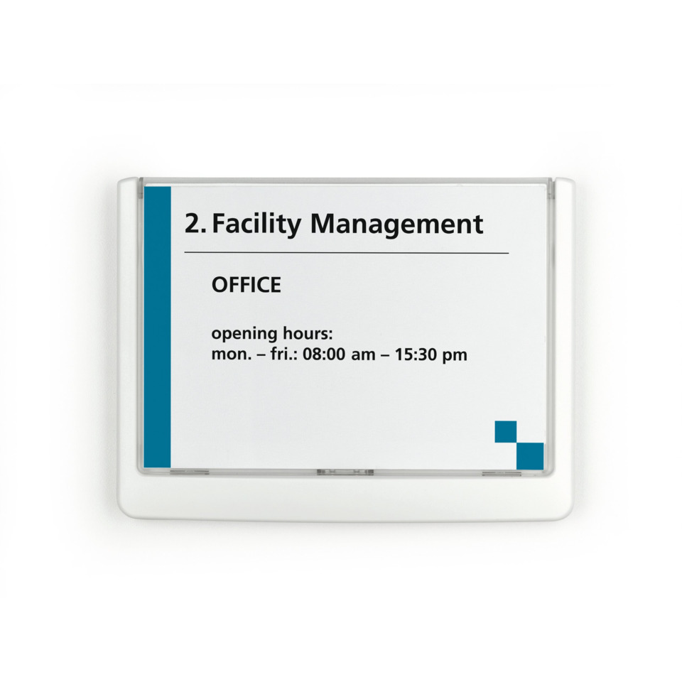 office, facility management, sign, board, opening hours