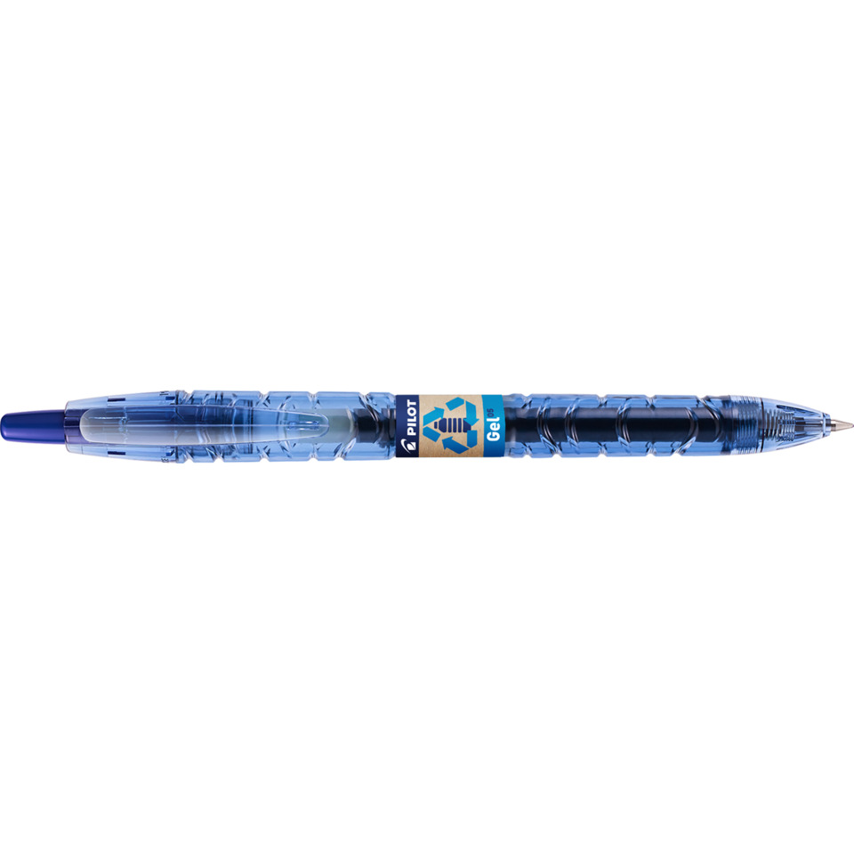Kugelstift, Gelschreiber, Transparenter Körper, Blau, Clip-Design