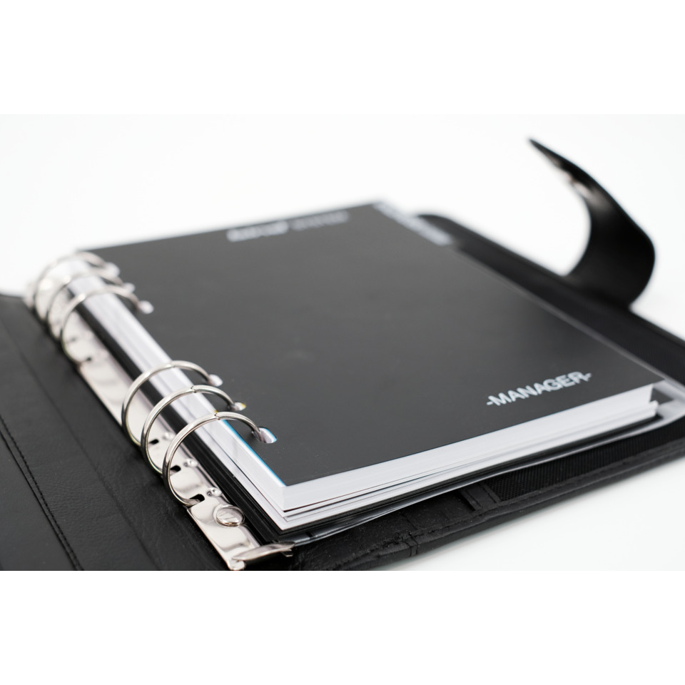 Aktenordner, Ringbinder, Notizbuch, Schwarz, A4