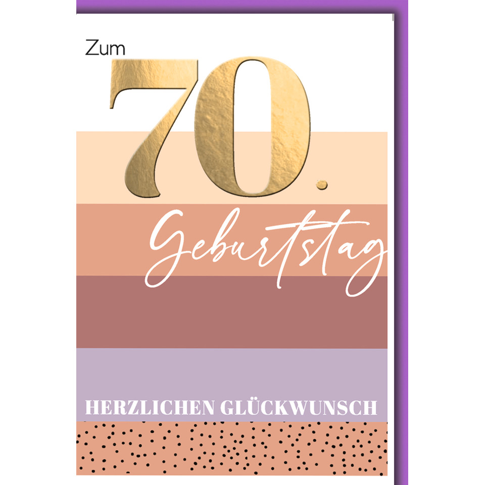 70, Geburtstag, Karte, Glückwunsch, Dekor