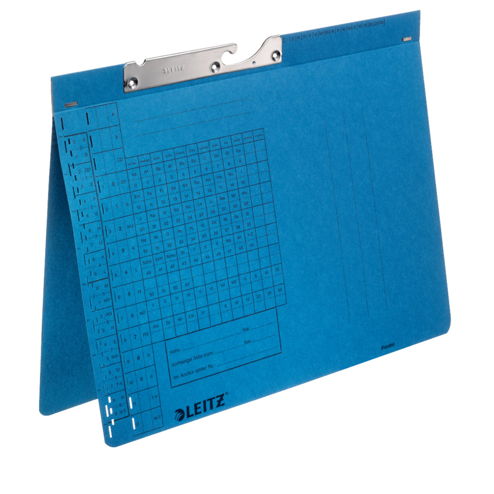 Datei-Ordner, Klemmbinder, A4, Blau, Kartenraster