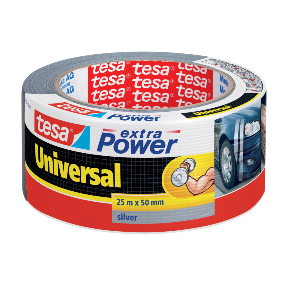 Klebeband, Universalband, Tesaband, Silber, 25 m x 50 mm