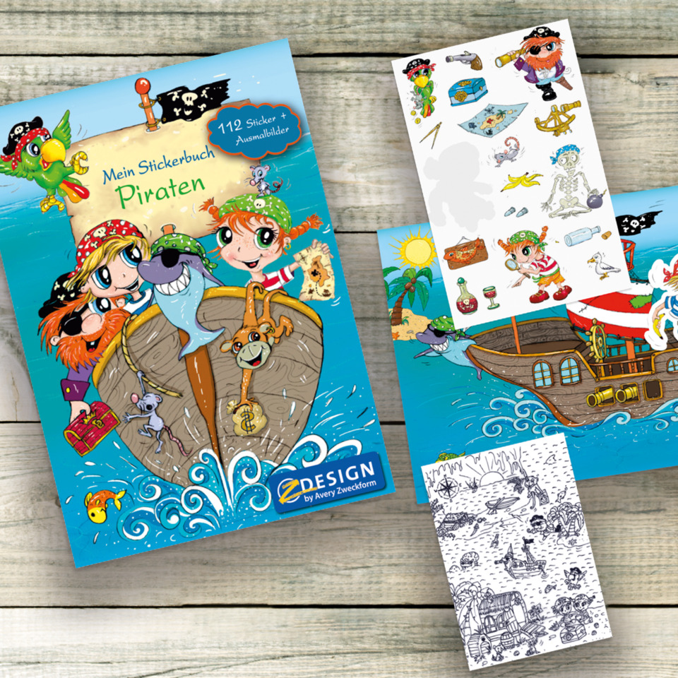 Piraten, Stickerbuch, Kinderbuch, Schnittmuster, Grafikset