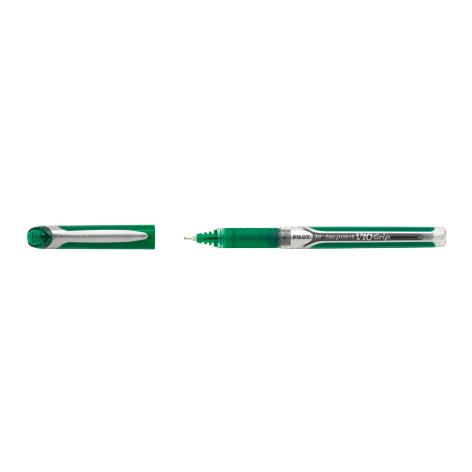 Grüner Stift, Kugelschreiber, Griff, Transparente Kappe, Grüne Tinte