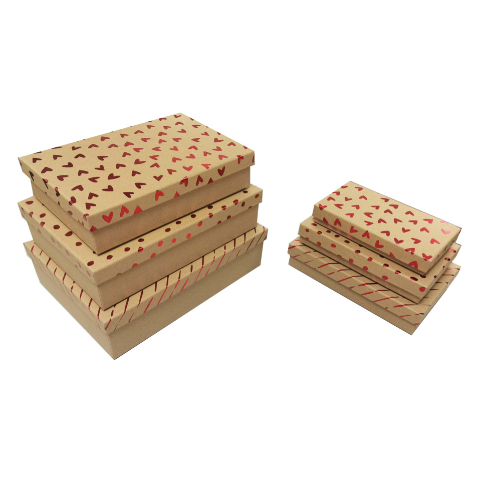 Geschenkboxen, Paketboxen, Kartonverpackung, Herz Muster, Beutelverpackung