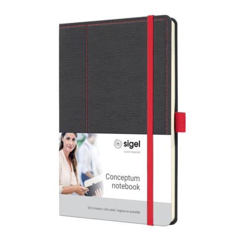 Notizbuch Conceptum, A5, 97 Blatt, kariert, Casual grey-red SIGEL CO695