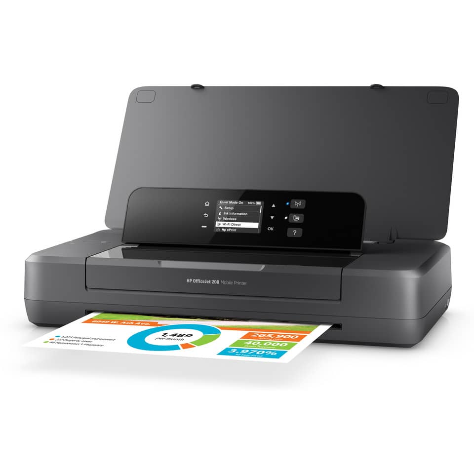 Drucker, Tintenstrahler, HP OfficeJet 200, Mobildrucker, Bedienfeld Display