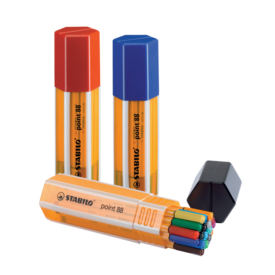 highlighter, marker, mehrfarbig, übungssatz, stabilo point 88