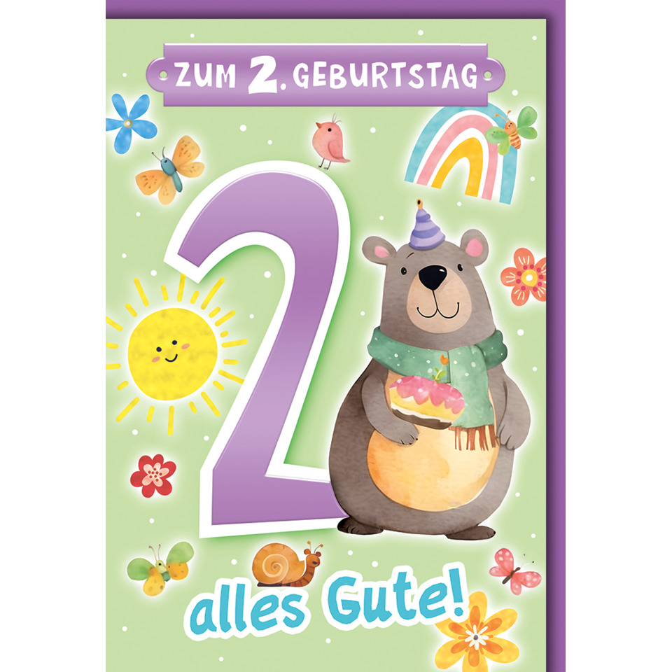 2. Geburtstag, Zahl, 2, Hase, Kuchen