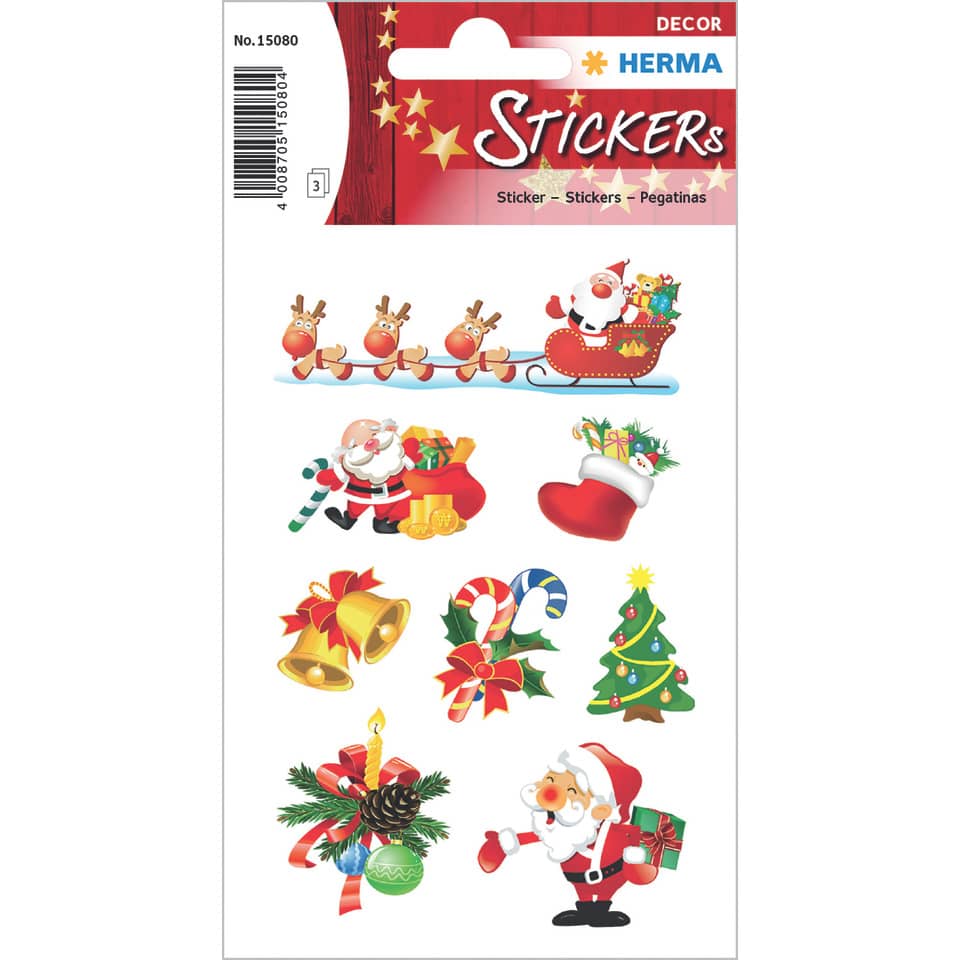 Weihnachtssticker Weihnachtsmann, 8 Stück HERMA 15080