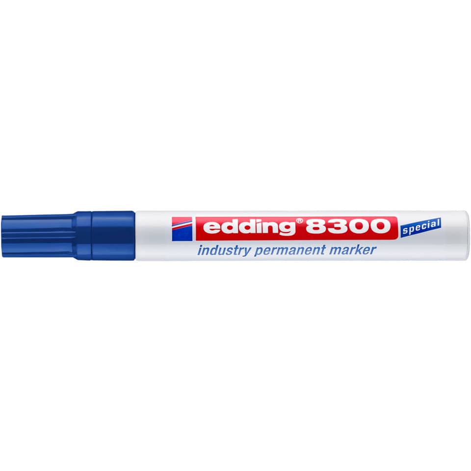 Marker, Permanent marker, Edding 8300, Blue cap, White body