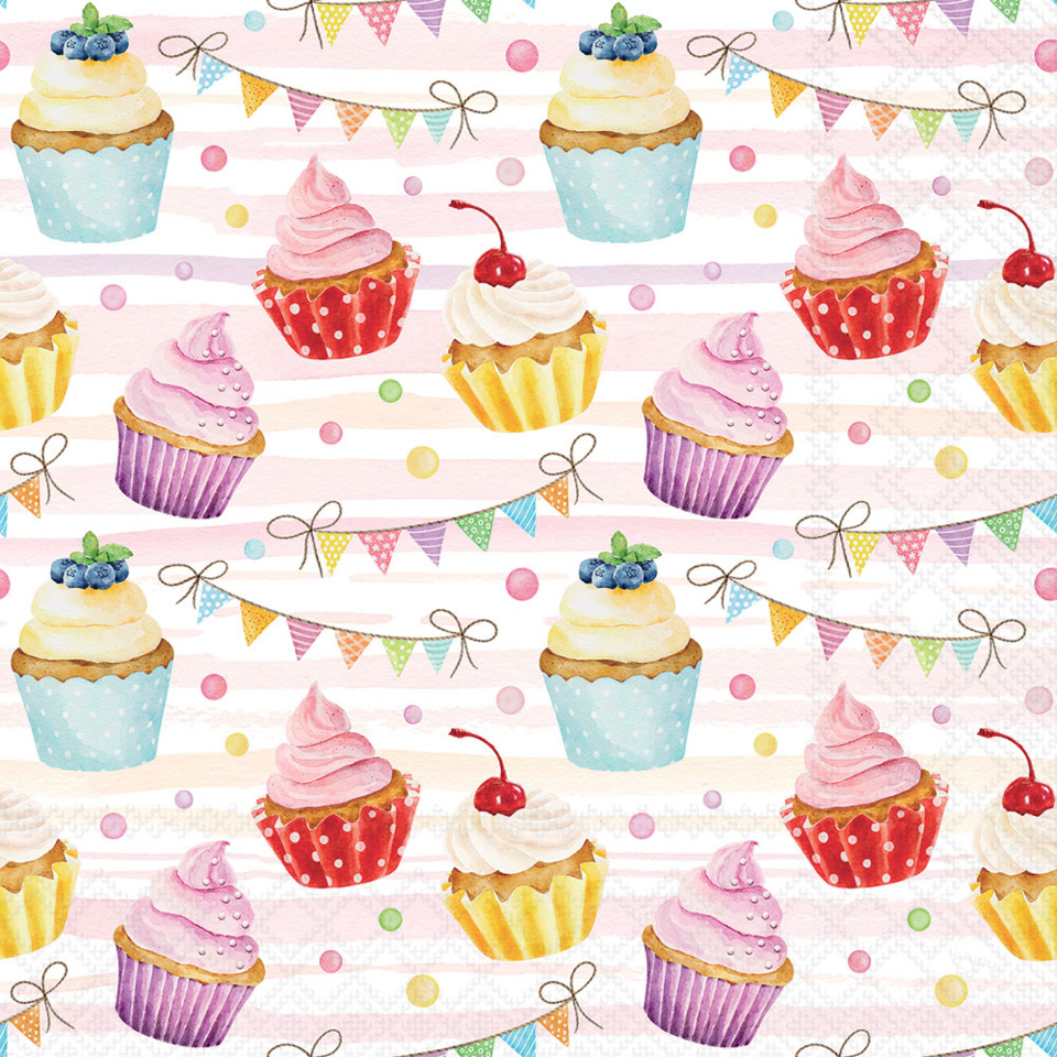 Cupcakes, Cupcake liners, Frosting, Beeren, Party Muster