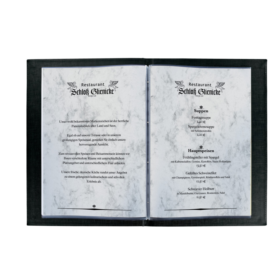 Restaurant, Menulist, Schloss, Speisekarte, Restaurant-Menu