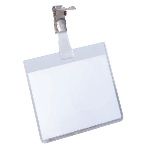 Namensschild mit Clip, transparent, Kunststoff, 90 x 60 mm, 25 Stück DURABLE 8003 19