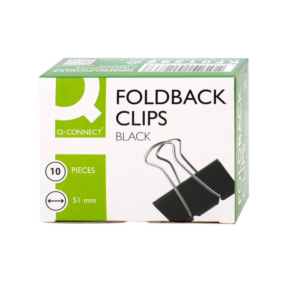 Foldback Clips, Binder Clips, Schwarze Clips, 5 cm, 10 Stück