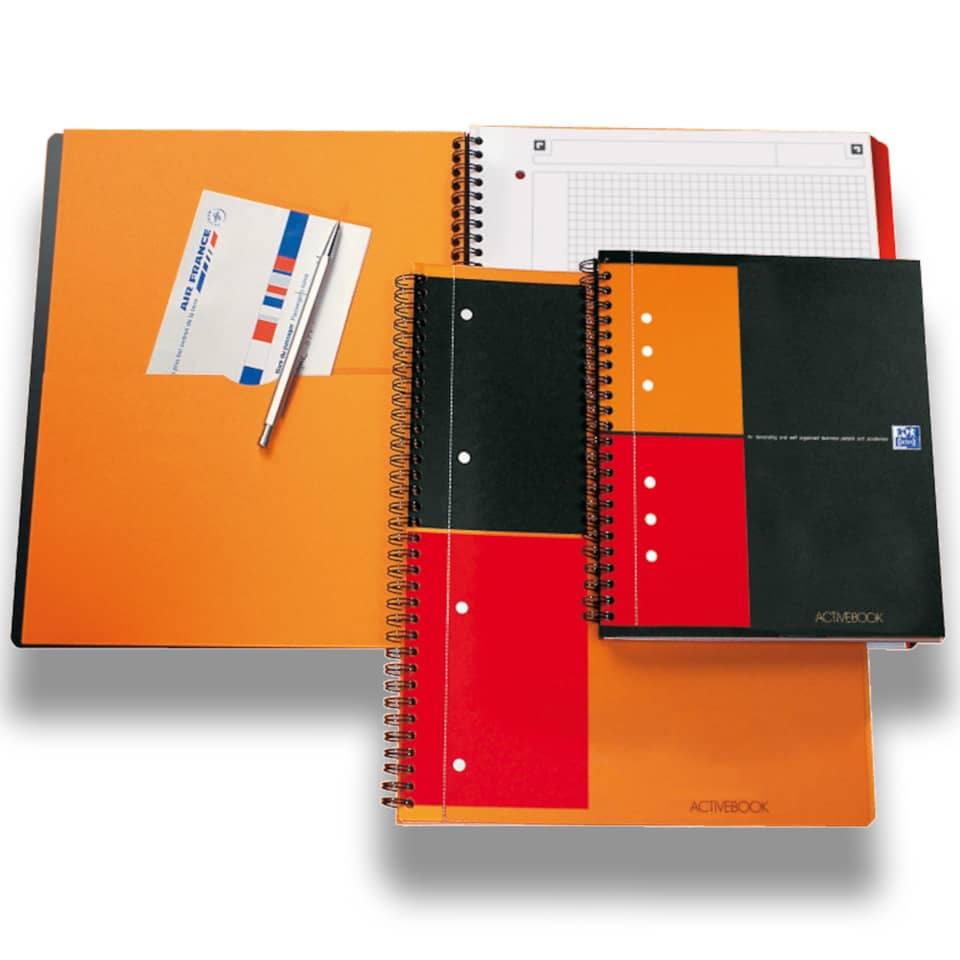 Notizblock, Spiralblock, Kunstleder?, Notebooks, Schwarz, Orange, regelmäßiges Muster