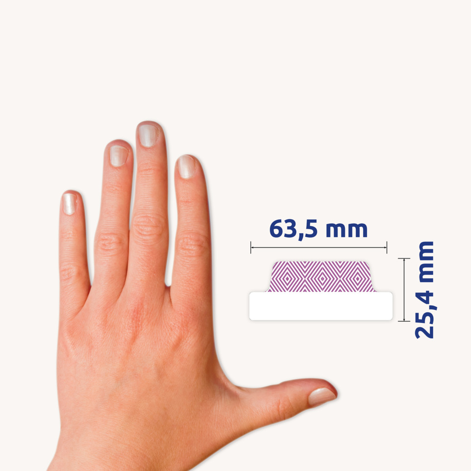 abdruckband, maße, kleberpiercing, fingerband, etikettenstreifen