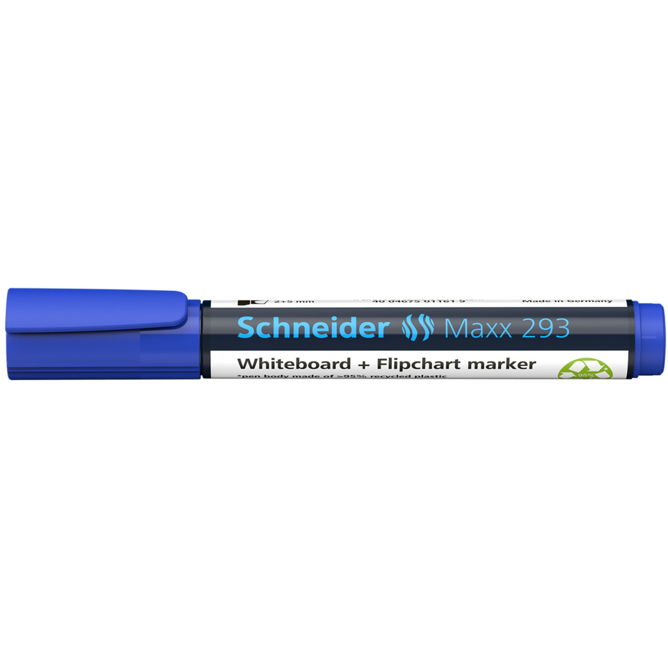 Whiteboard marker, Blue marker, Schneider Maxx 293, Kippenkappe/Deckel, Kunststoffkörper