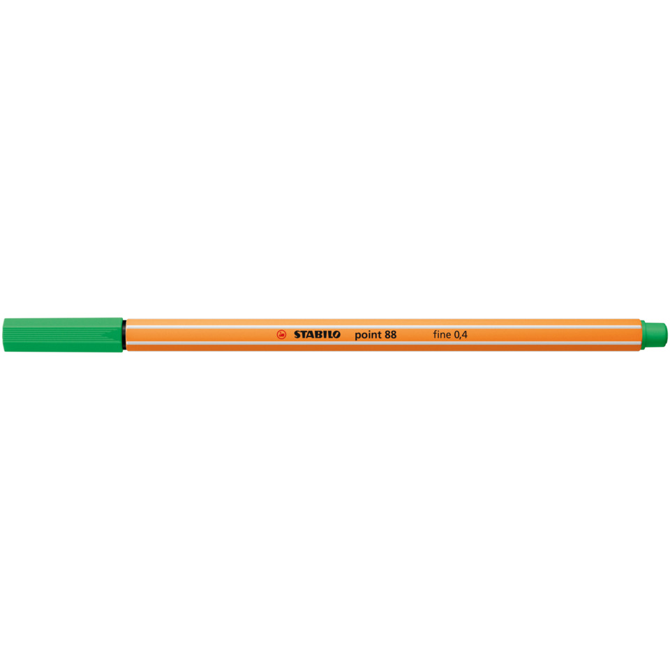 marker, grüne Kappe, orangefarbenes Gehäuse, feiner Punkt, 0,4 mm
