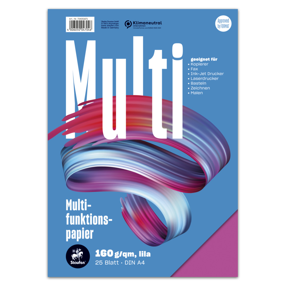 Multifunktionspapier, DIN A4, 25 Blatt, Farbig, Kunstpapier