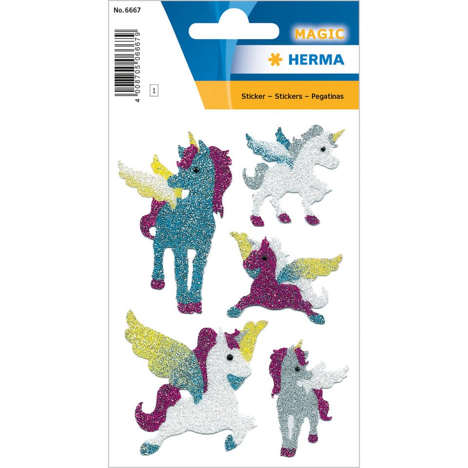 glitzer, stickers, Einhorn, Tier, Motive