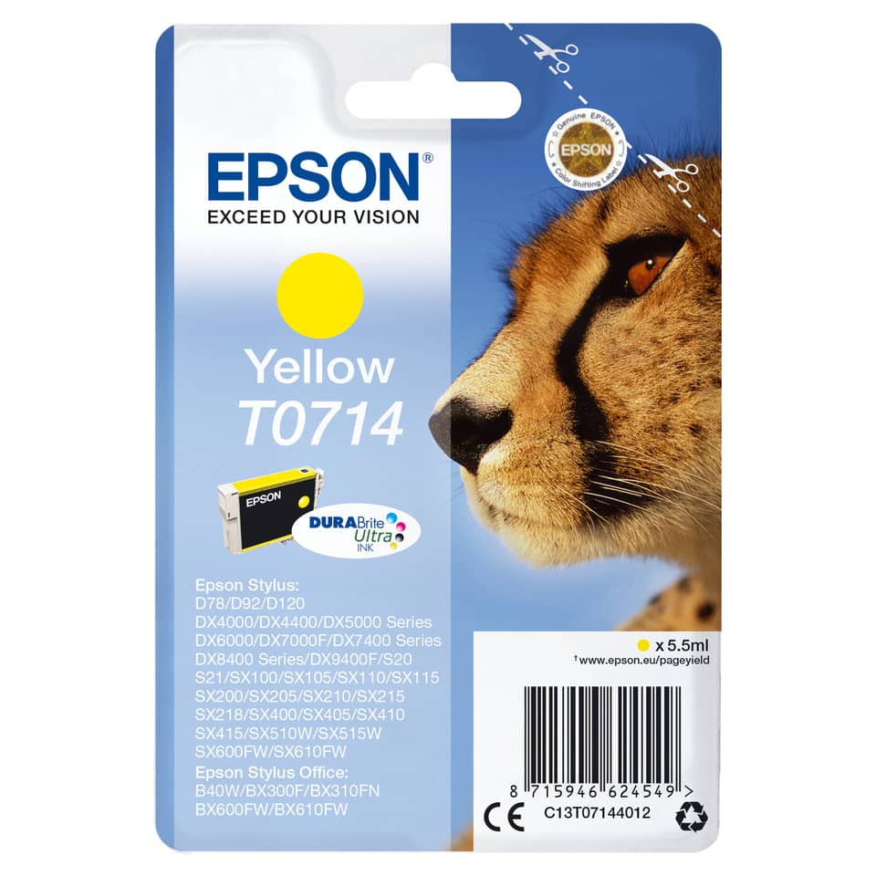 gelb, Tintenpatrone, Epson, DURAbrite, Tintenbehälter