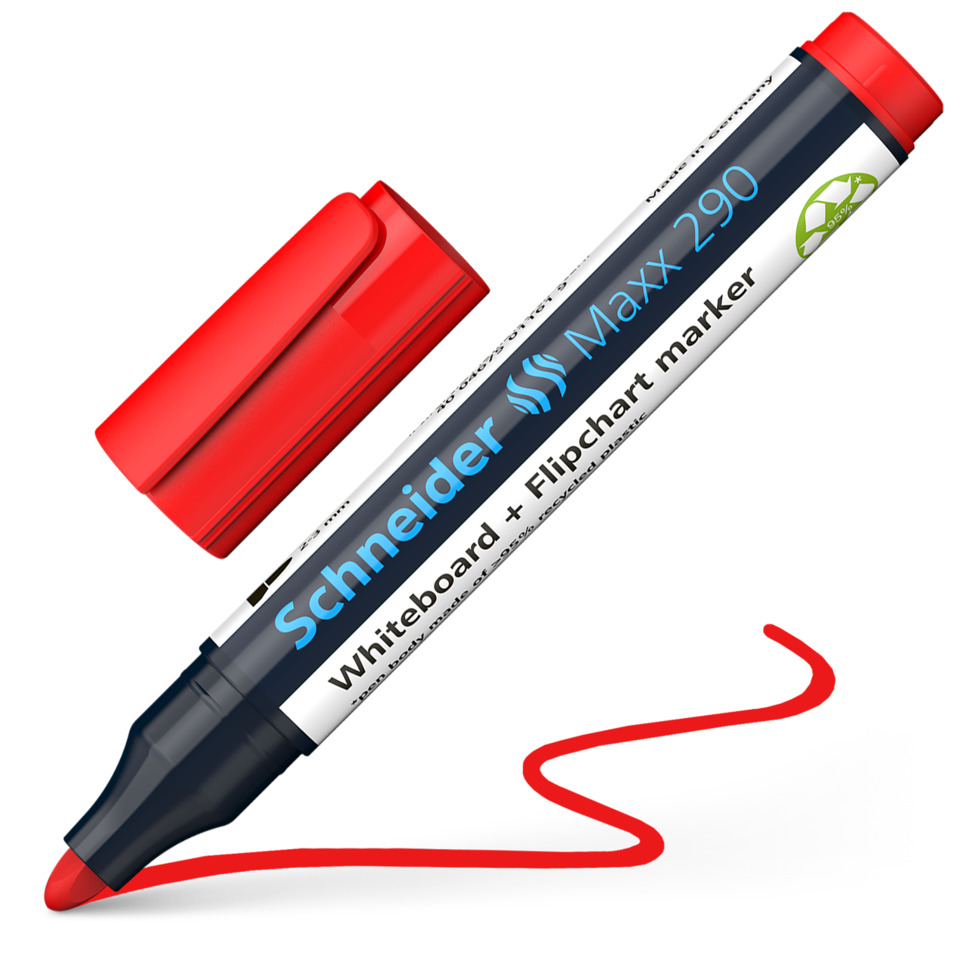 Whiteboard marker, red cap, dual tip, whiteboard marker maxx 290