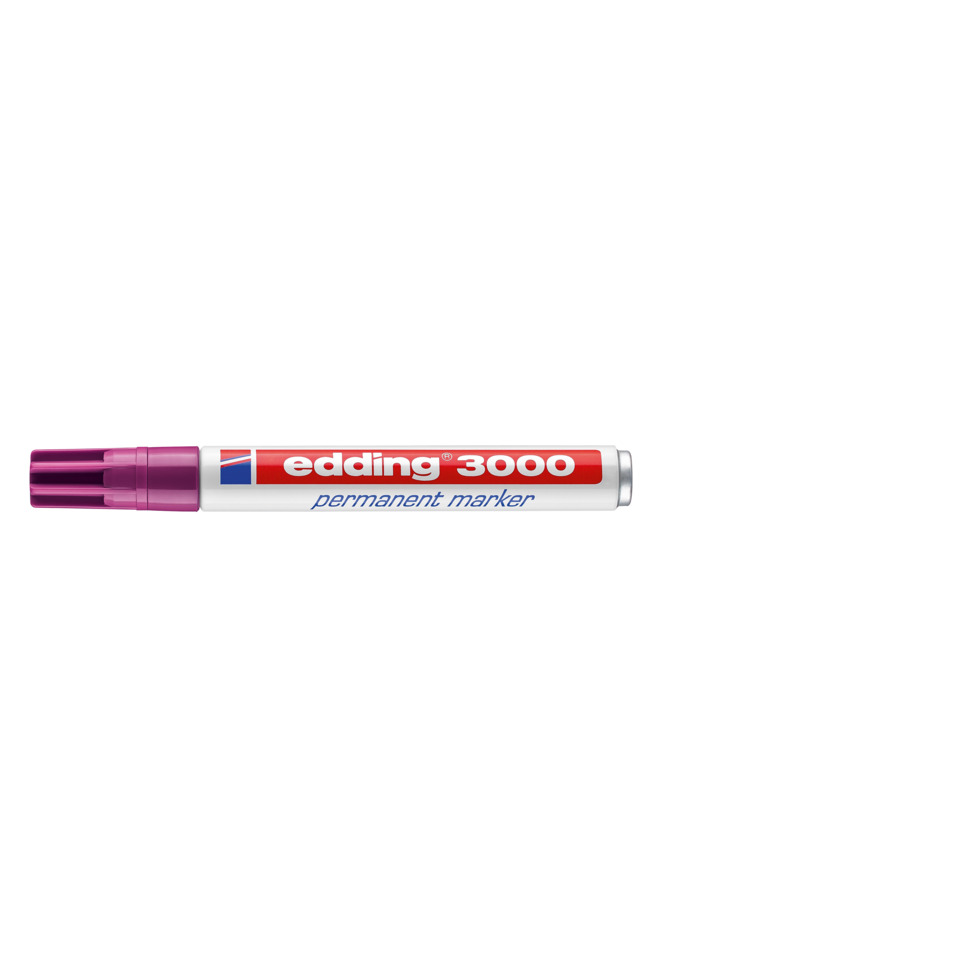 Permanentmarker, Marker, Edding 3000, MagentaKappe, WeißeKörper