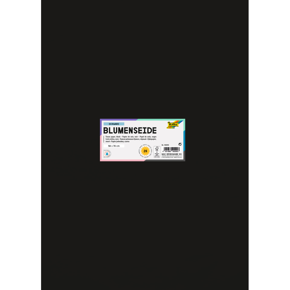 Blumenseide, Pergament, Label, Schwarz, 50 x 70 cm, Blumenseide, Tuch-Spitze, Schwarz, 50 x 70 cm, Label