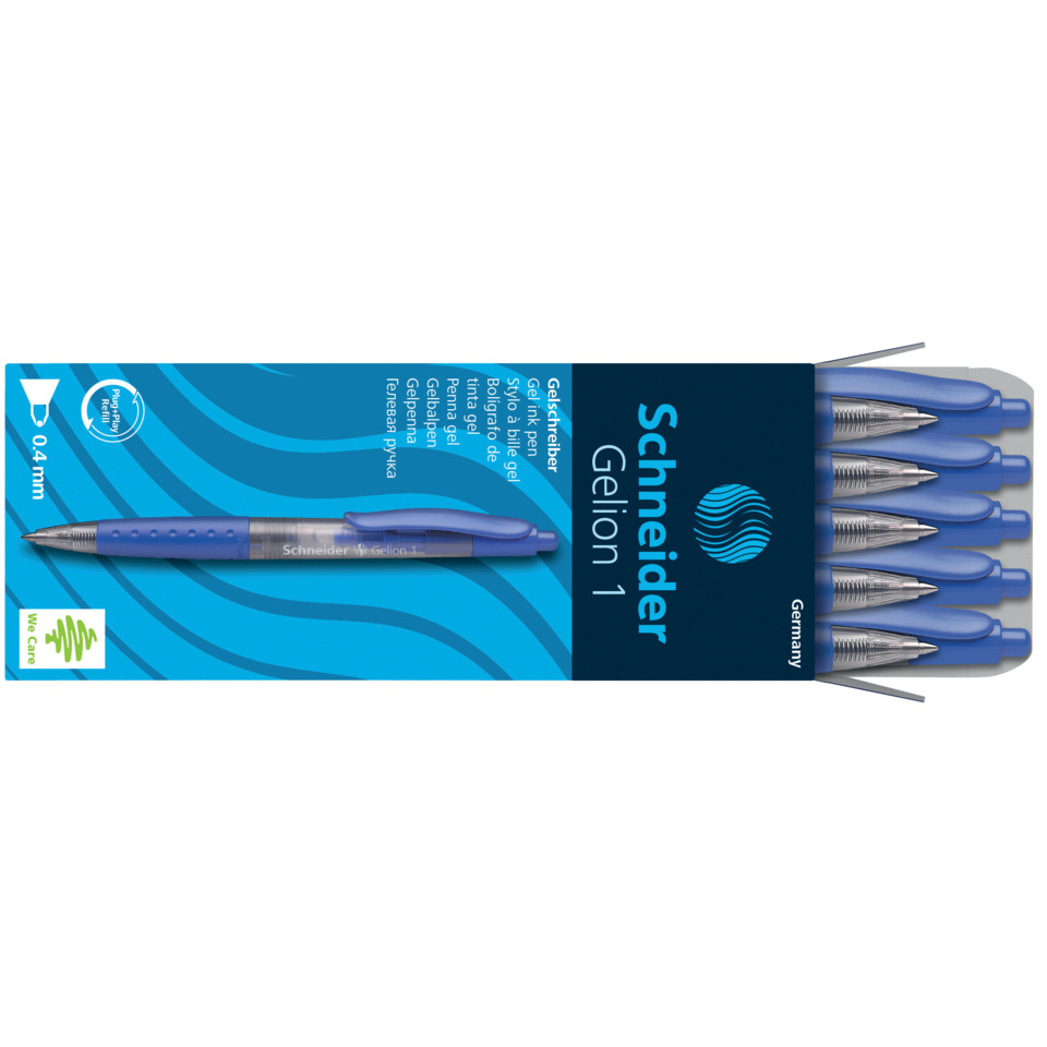 Kugelschreiber, Gelstift, Schneidner, Blau, 6er Pack