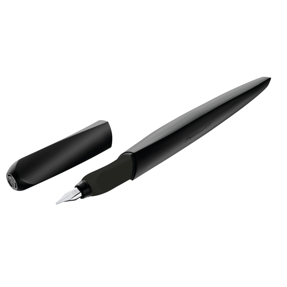 Fountain pen, Nib, Schwarz, Kappe, Metallischer Look