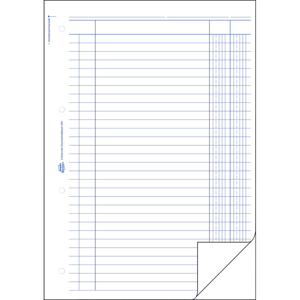 Vordruck, Durchschreibpapier, Kladde, Lineatur, Kontoauszug