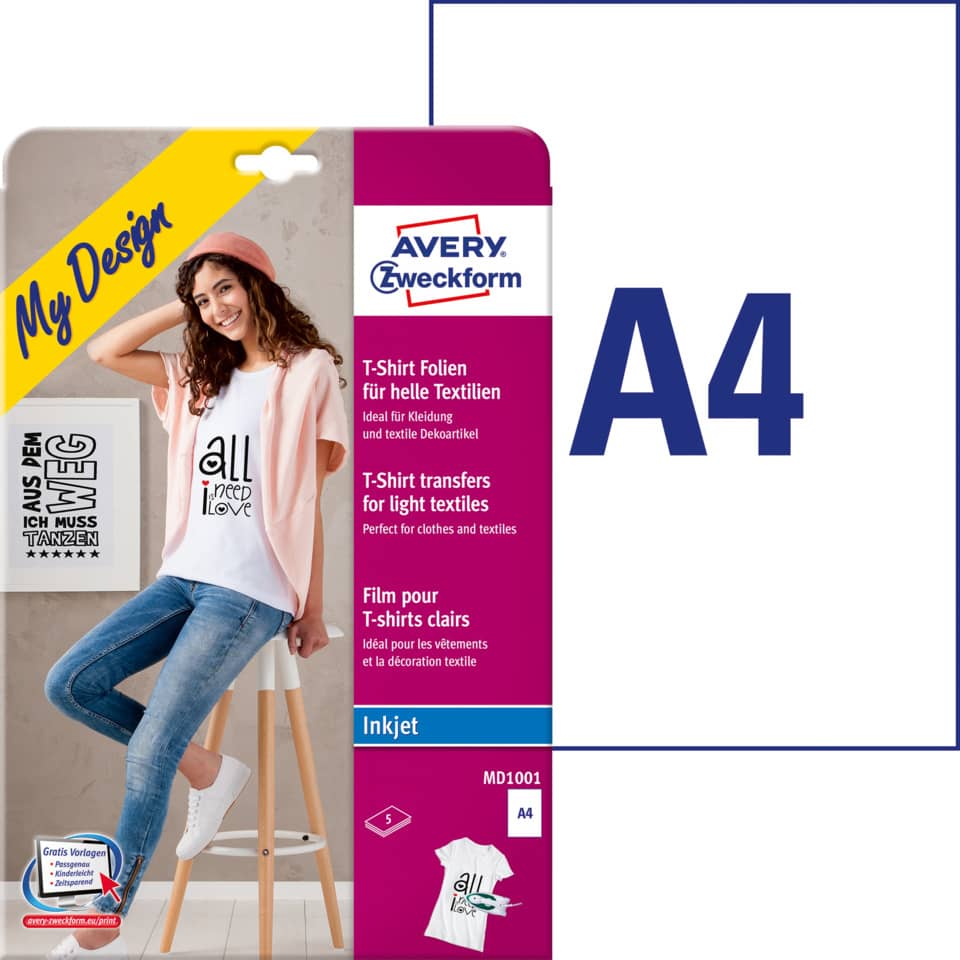 A4, T-Shirt Folien, Textilentwürfe, Bedruckte Folie, Papier/Printmaterial