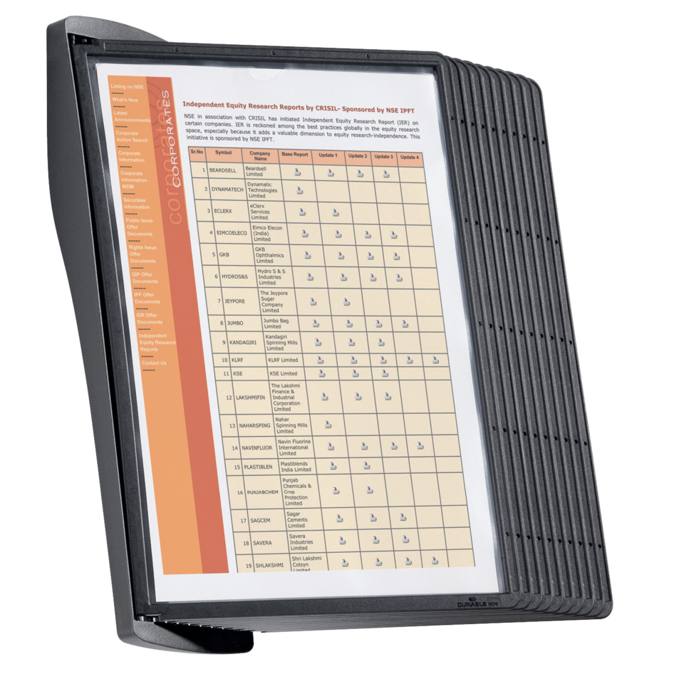 Dateiablage, Dokumenteneinband, orangene Streifen, Diagramm, Regalhalter