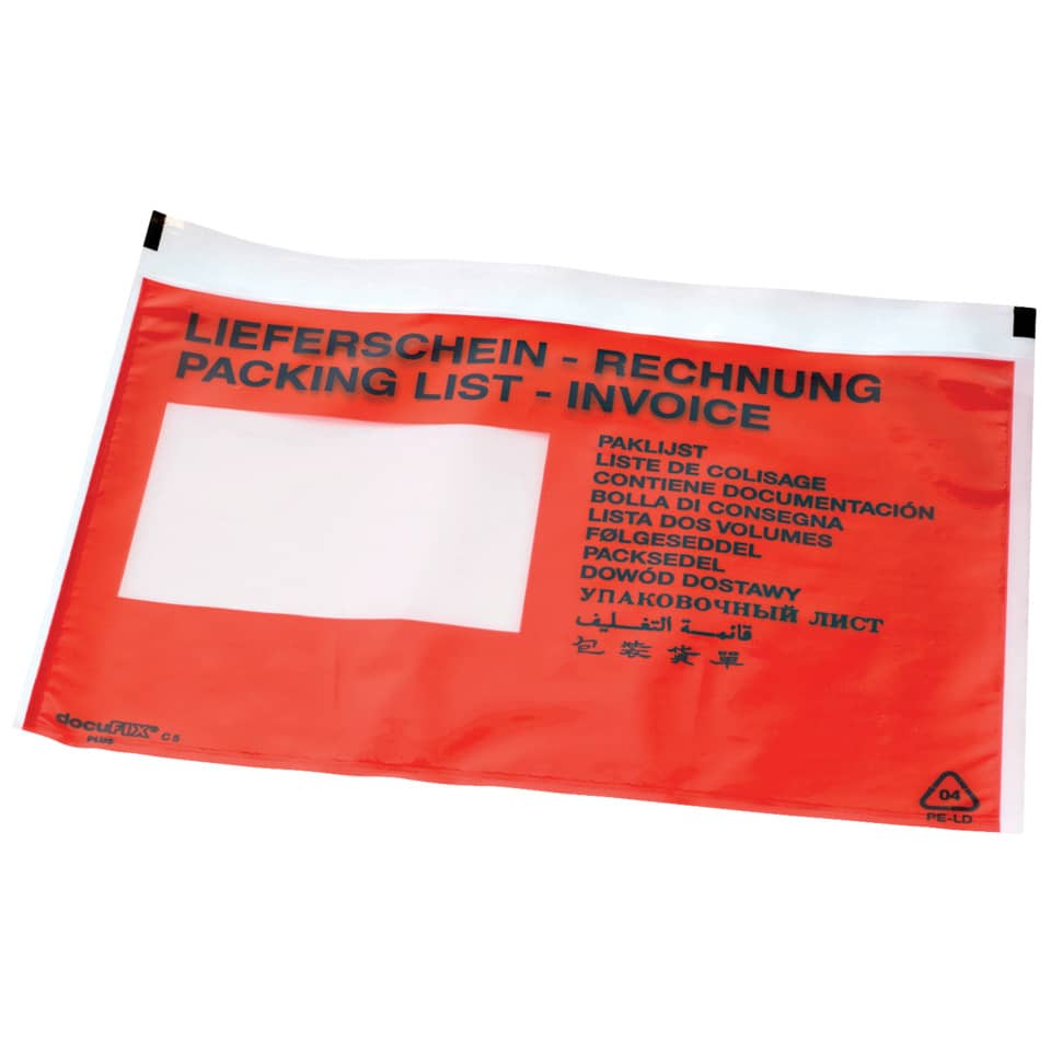 Lieferschein, Dokumententasche, Rot, Rechnungsbeleg, Versandbeutel