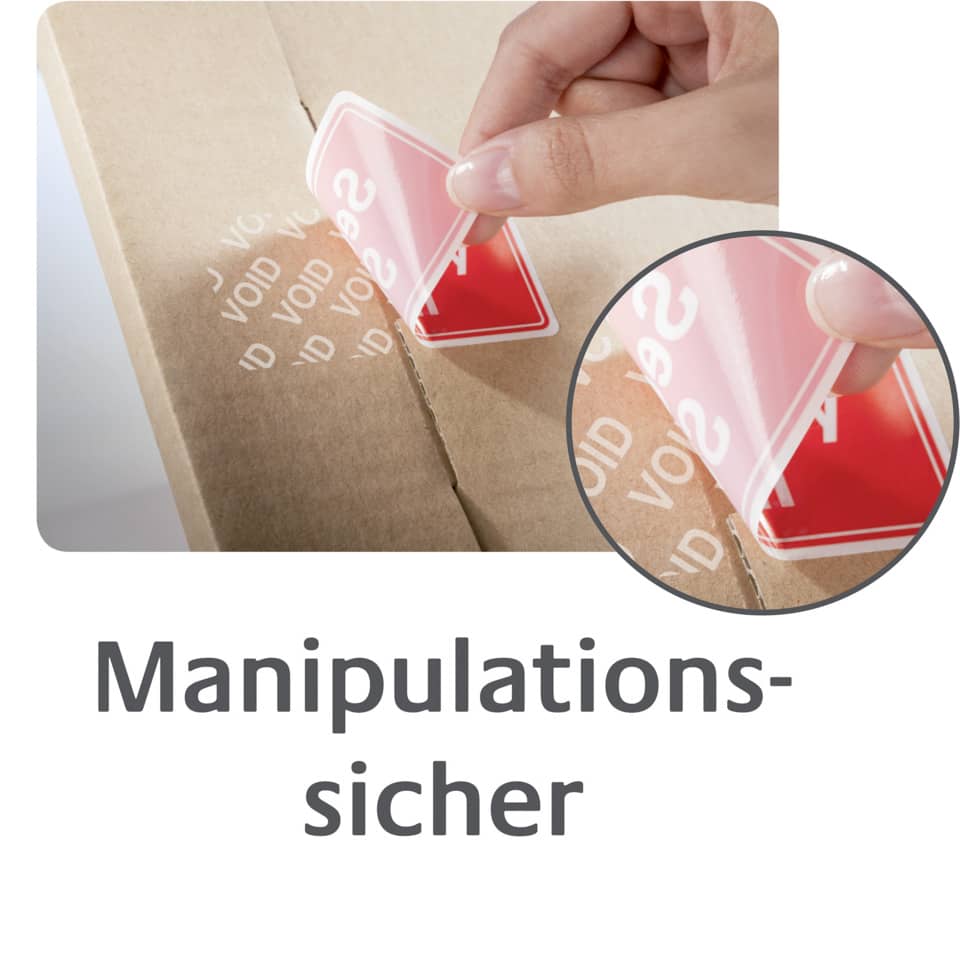 Klebeband, Sicherheitsaufkleber, Manipulationssicher, Kartonversand, Paketetikett
