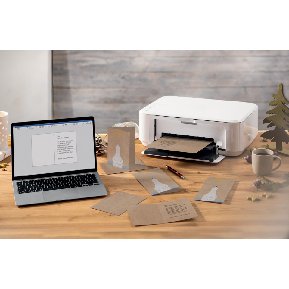 Drucker, Schreibtisch, Karten, Papier, Laptop