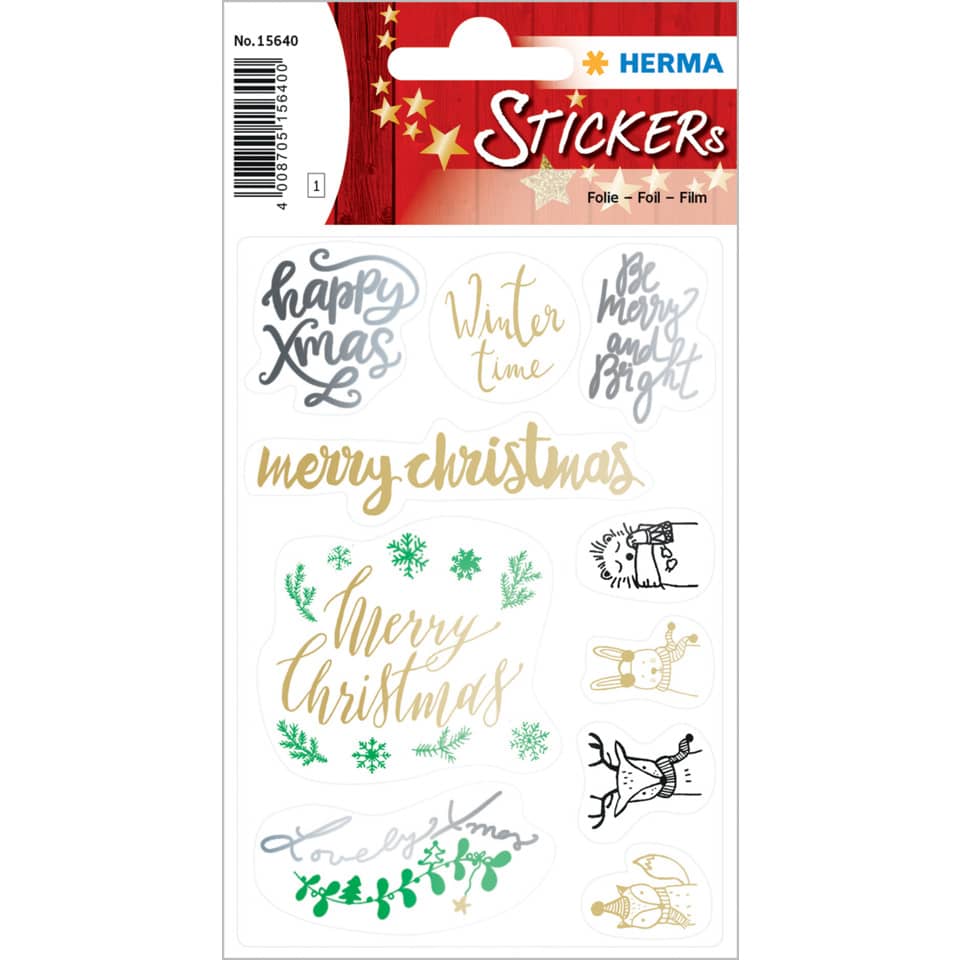 Sticker sheet, Winter, Merry Christmas, Snowflakes, Snowman
